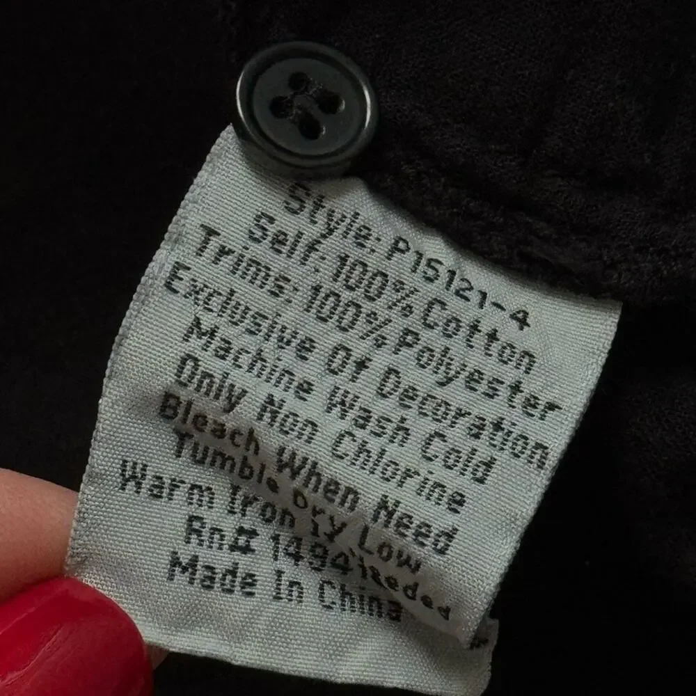 Johnny Was Pete & Greta Seraphina Black Embroidered Short Sleeve Top Women’s XS - Picture 10 of 10